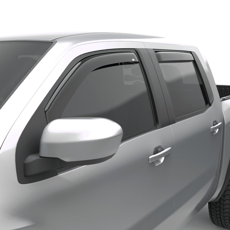 EGR 2022+ Nissan Frontier In Channel Window Visors Front/Rear Set - Dark Smoke Crew Cab Wind Deflectors EGR