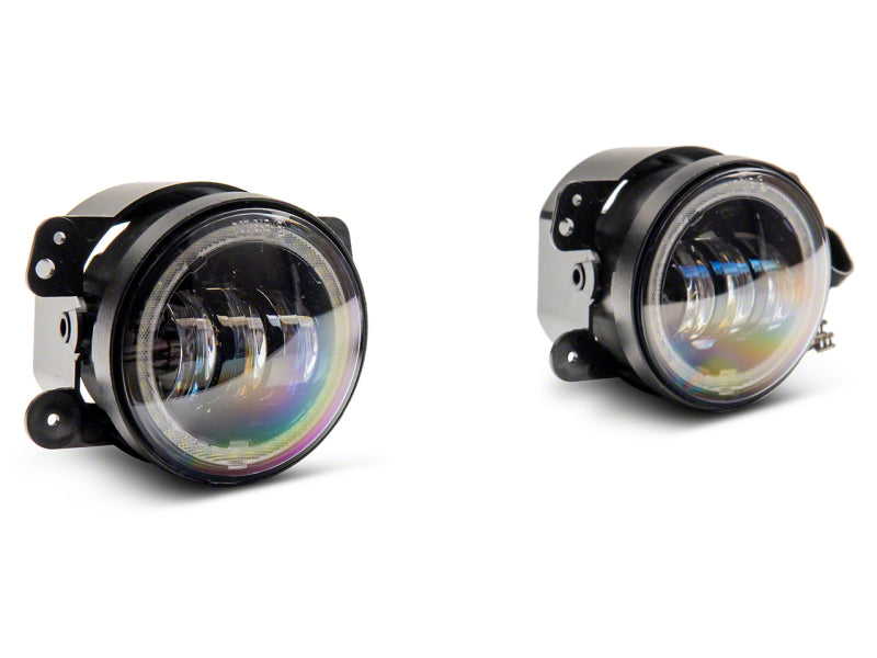 Raxiom 07-18 Jeep Wrangler JK Axial Series 4-In LED Devil Eyes Fog Lights w/ Halo Headlights Raxiom