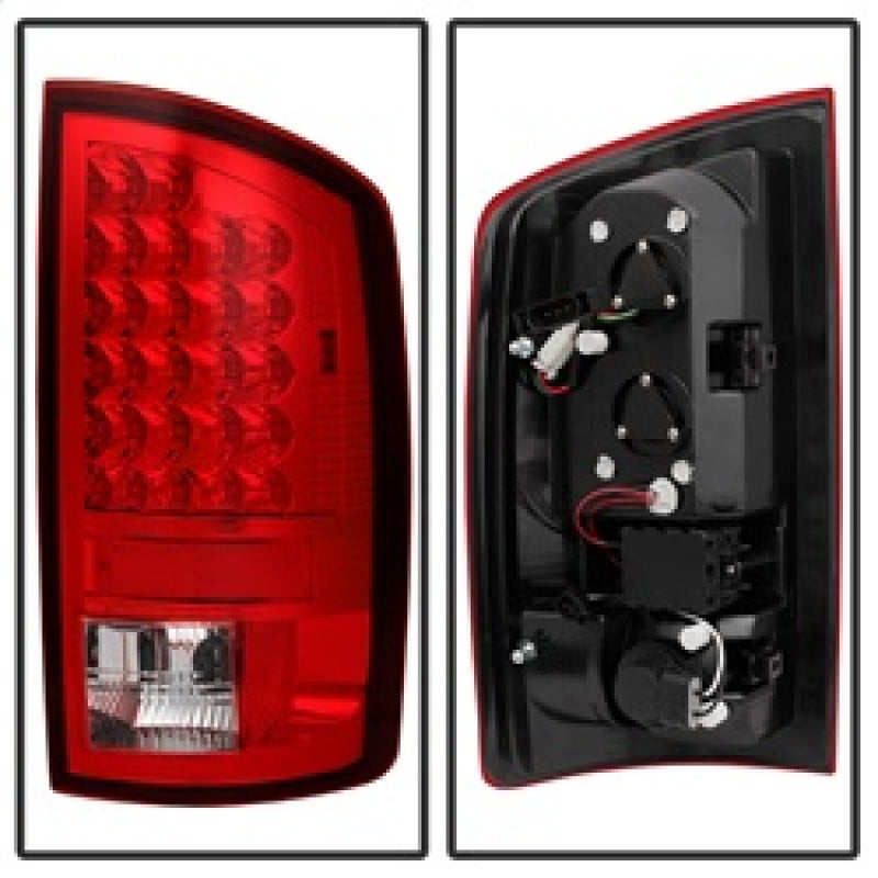 Spyder Dodge Ram 07-08 1500/Ram 07-09 2500/3500 LED Tail Lights Red Clear ALT-YD-DRAM06-LED-RC Tail Lights SPYDER