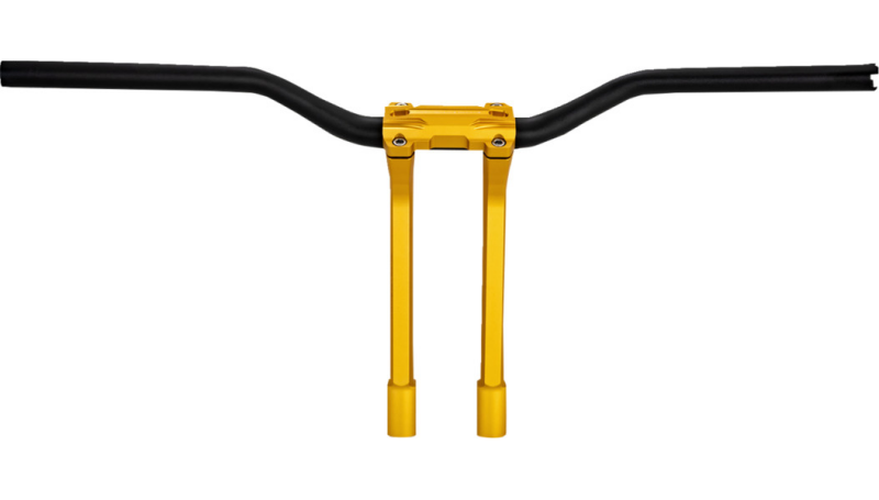 Performance Machine Phatbar H-Bar Assy, 11-1/2in Riser, 1-1/4in Bar, Int Wire, Gauge Mnt - Gold Ops Handlebars Performance Machine