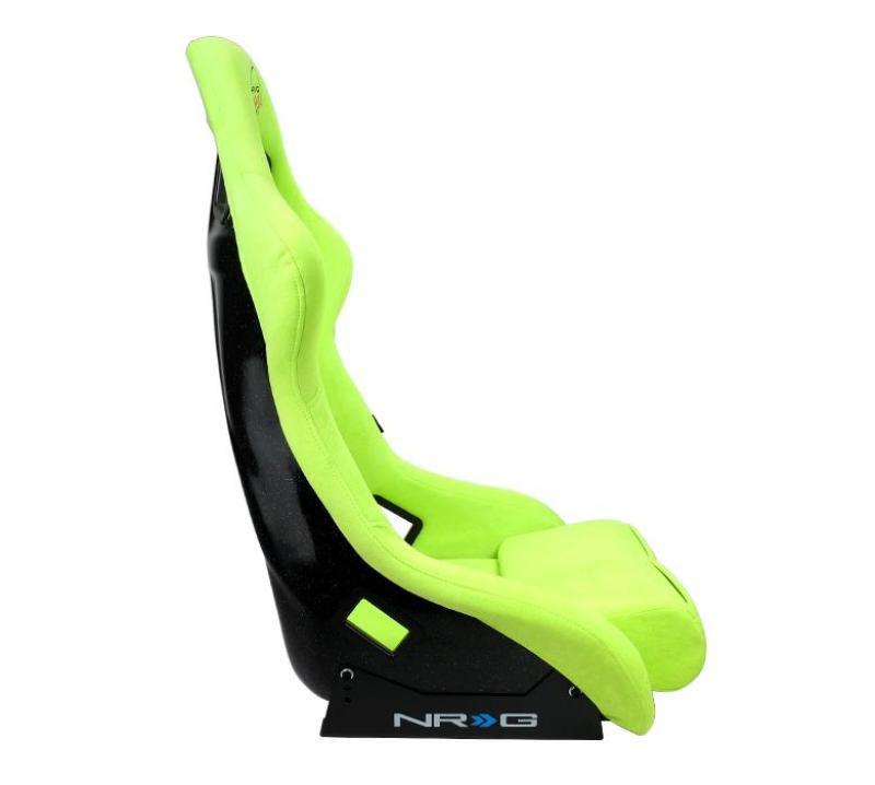 NRG FRP Bucket Seat PRISMA Edition - Large (Neon Green Alcantara/ Pearlized Back) Race Seats NRG