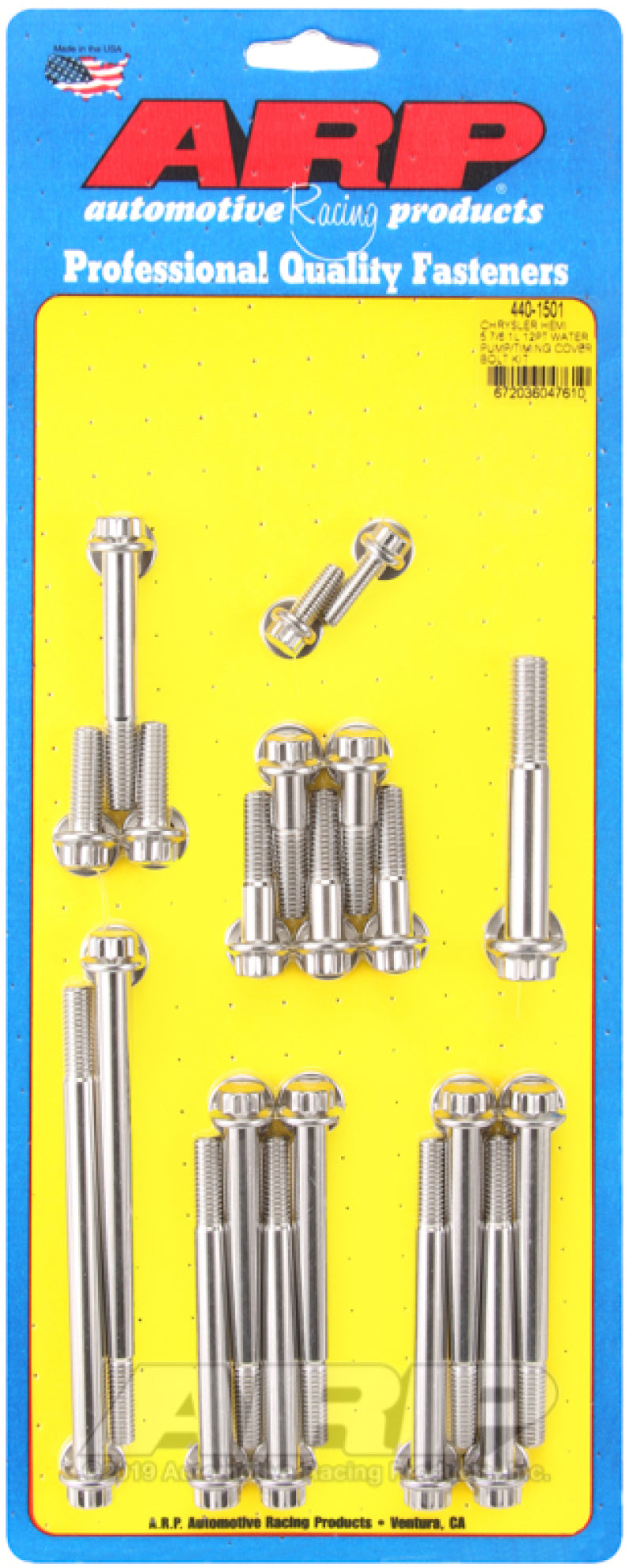 ARP Chrysler Hemi 5.7/6.1L Stainless Steel 12pt Water Pump/Timing Cover Bolt Kit Hardware Kits - Other ARP