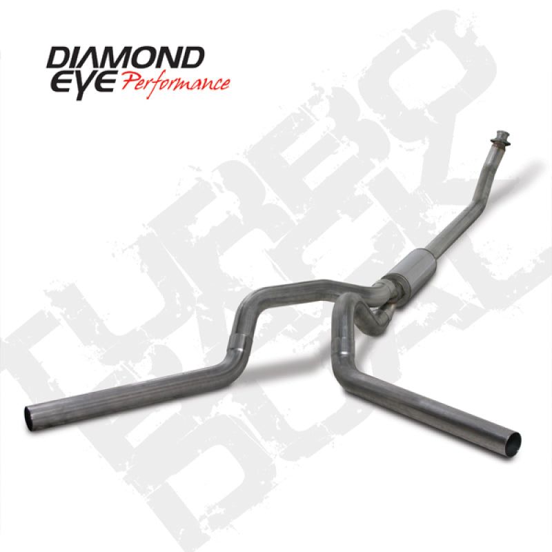 Diamond Eye KIT 4in TB DUAL SS: 94-02 DODGE CUMMINS 5.9L Turbo Back Diamond Eye Performance