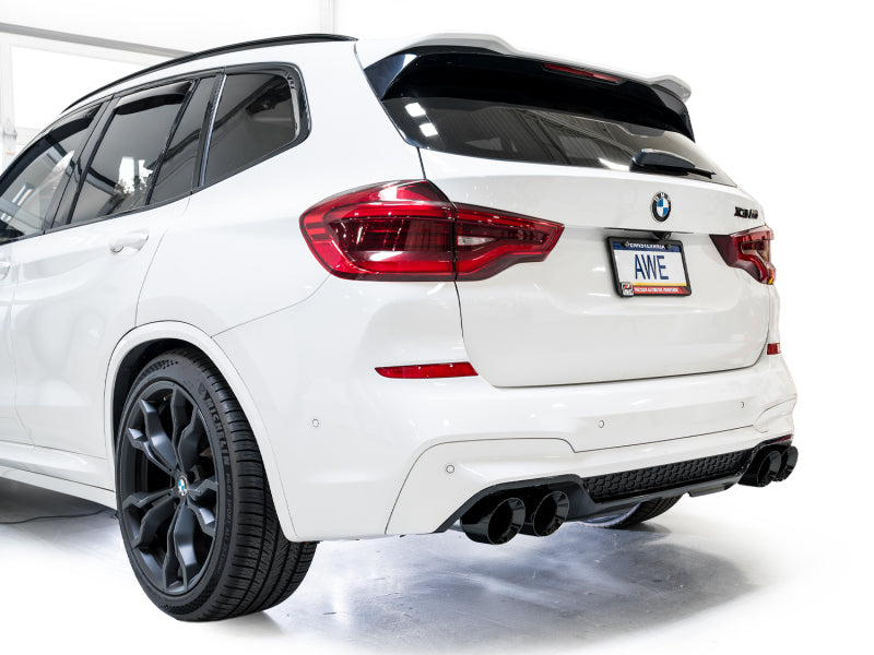 AWE Tuning 20-25 BMW X3 M/M Comp (F97) AWD SwitchPath Axle-Back Exhaust - Diamond Black Tips Axle Back AWE Tuning