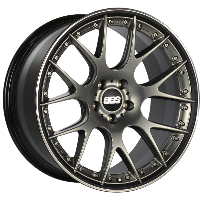 BBS CH-RII 21x10.5 5x120 ET35 Satin Platinum Center Black Lip SS Rim Prot Wheel -82mm PFS/Clip Req Wheels - Cast BBS