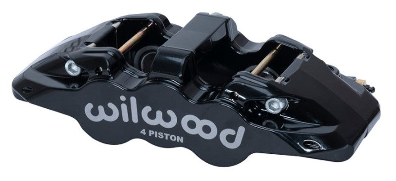 Wilwood Caliper - Aero4-DS Forged Four-Piston Caliper Black 1.12in Piston 1.10in Rotor - Black Brake Calipers - Perf Wilwood