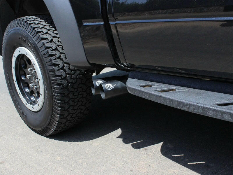aFe Rebel Series Exhaust SS Front Side Exit CB w/ Black Tips 10-14 Ford F150 Ecoboost V8 6.2L Catback aFe