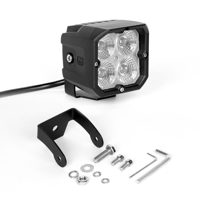 XK Glow XKchrome 20w LED Cube Light w/ RGB Accent Light - Flood Beam Light Accessories and Wiring XKGLOW