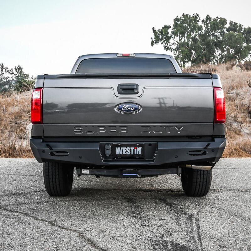 Westin 11-16 Ford F-250/350/450/550 Super Duty Pro-Series Rear Bumper - Textured Black Bumpers - Steel Westin