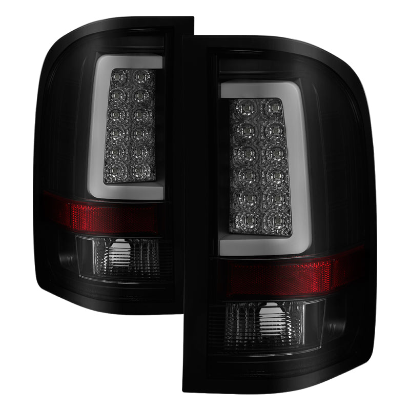 Spyder 07-13 Silverado (Will Not Work w/2010 921 Bulb)V3 Tail Lights Blk Smk ALT-YD-CS07V3-LBLED-BSM Tail Lights SPYDER