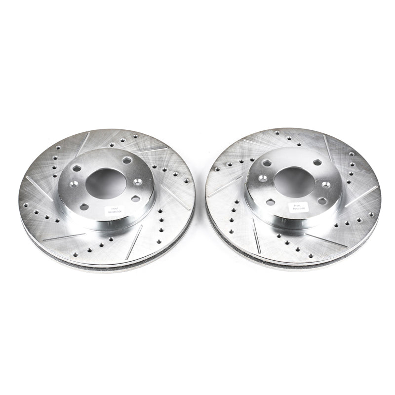 Power Stop 98-99 Acura CL Front Evolution Drilled & Slotted Rotors - Pair Brake Rotors - Slot & Drilled PowerStop