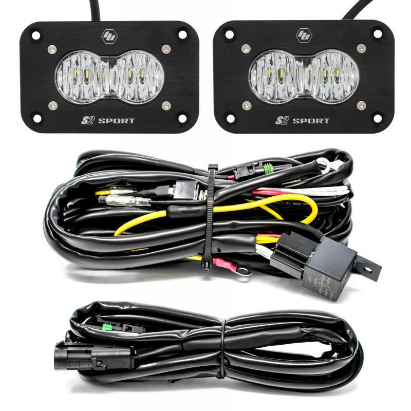 Baja Designs S2 Sport Flush Mount Wide Cornering Pattern LED Work Light Clear Lens Kit Light Bars & Cubes Baja Designs