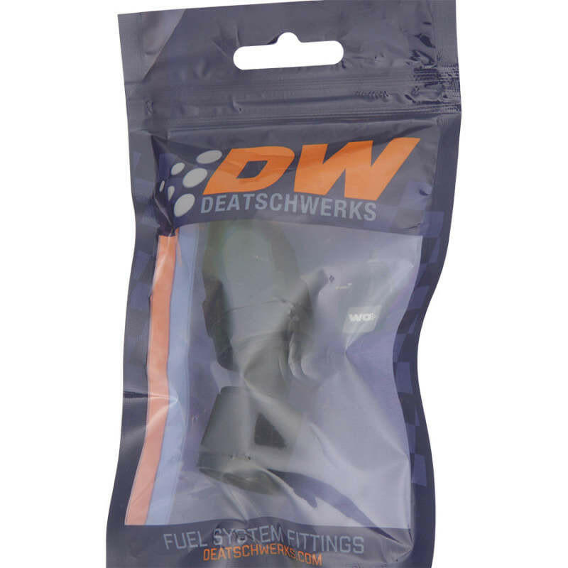 DeatschWerks 8 AN Female Flare Swivel 30-Degree Hose End PTFE - Anodized Matte Black Fittings DeatschWerks