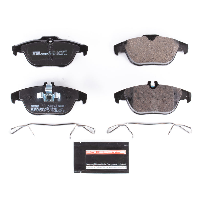 Power Stop 10-17 Mercedes-Benz E550 Euro-Stop ECE-R90 Rear Brake Pads Brake Pads - OE PowerStop
