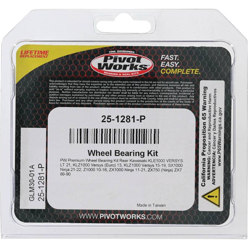 Pivot Works Kawasaki Wheel Bearing Kit Premium Bearings Control Arms Pivot Works