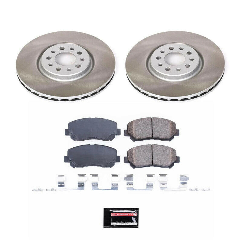 Power Stop 14-22 Jeep Cherokee Front Semi-Coated Rotor Kit Brake Kits - Performance Blank PowerStop