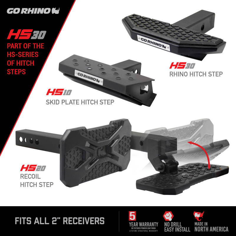 Go Rhino HS-30 Rhino Hitch Step Hitch Accessories Go Rhino