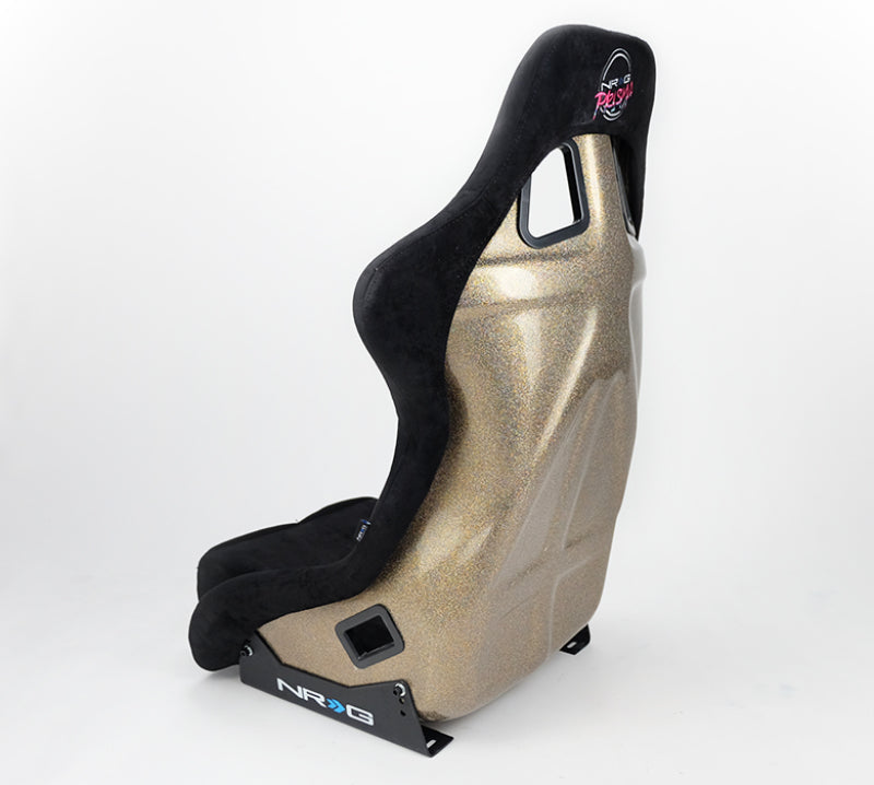 NRG FRP Bucket Seat ULTRA Edition - Large (Black Alcantara/Gold Glitter Back) Race Seats NRG