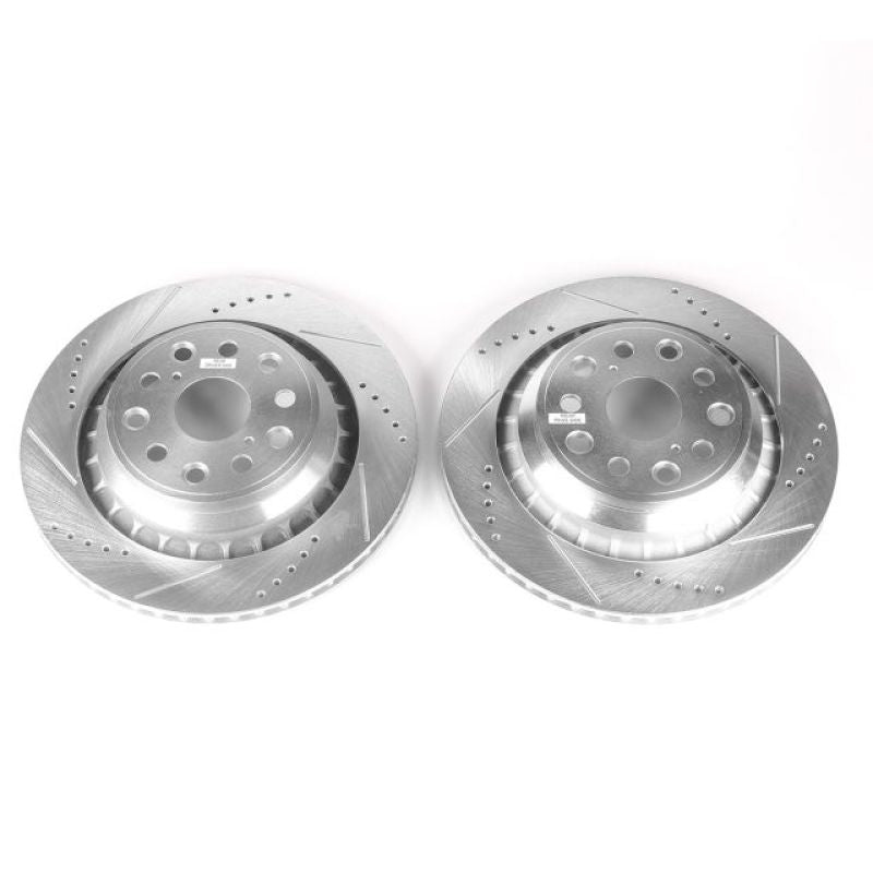 Power Stop 07-17 Lexus LS460 Rear Evolution Drilled & Slotted Rotors - Pair Brake Rotors - Slot & Drilled PowerStop
