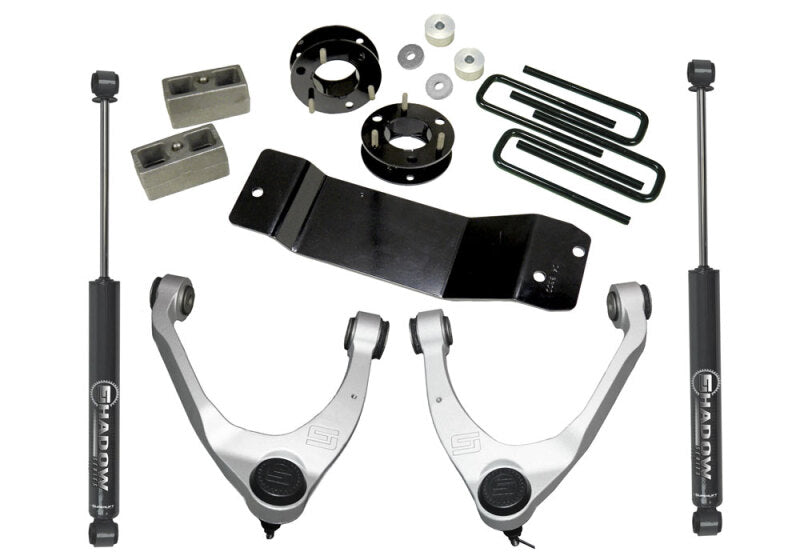 Superlift 07-16 Chevy Silv 1500 4WD 3.5in Lift Kit w/ Cast Steel Control Arms & Rear Shocks Lift Kits Superlift