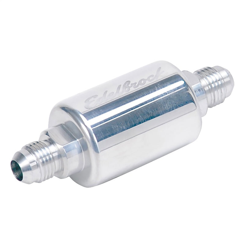 Russell Performance Polished Aluminum (3in Length 1-1/4in dia. -6 male inlet/outlet) Fuel Filters Russell