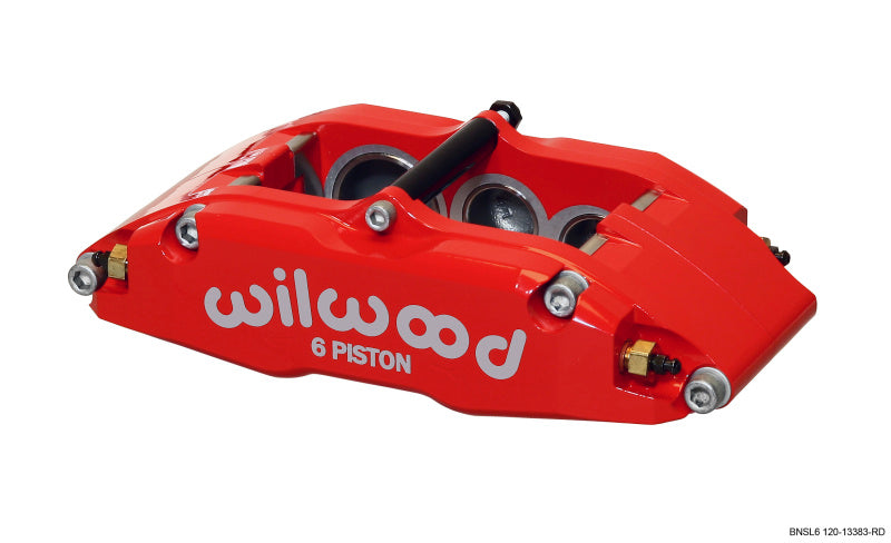 Wilwood Caliper-BNSL6-RH-Red 1.62/1.12/1.12in Pistons 1.10in Disc Brake Calipers - Perf Wilwood
