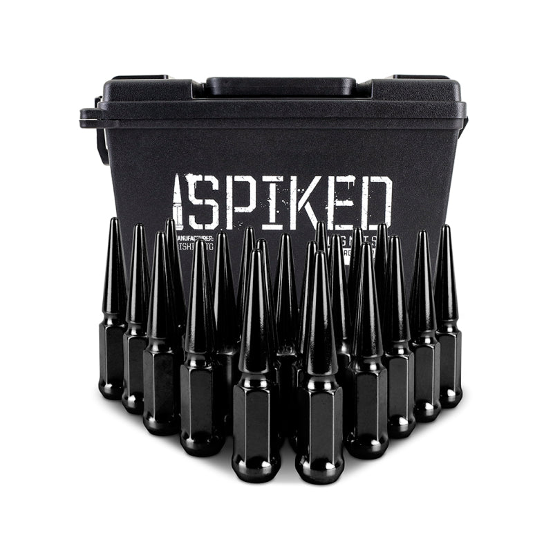 Mishimoto Steel Spiked Lug Nuts M12x1.5 20pc Set - Black Lug Nuts Mishimoto