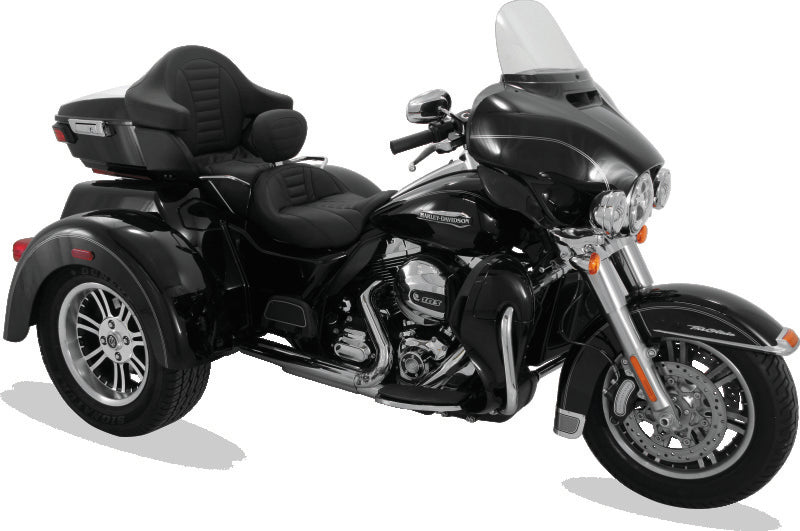 Mustang 08-21 Harley Electra Glide, Rd Glide, Rd King, Str Glide Touring 1PC Seat Deluxe - Black One-Piece Motorcycle Seats Mustang Motorcycle