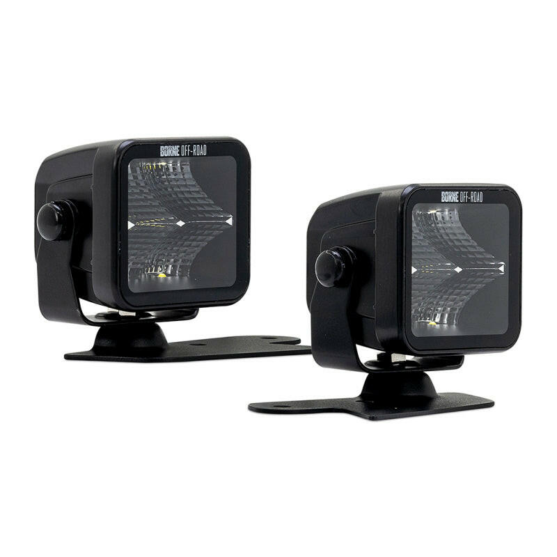 Borne Off-Road 21+ Bronco Light Pods 2pc Ditch 3x3 Spot Upfit Light Bars & Cubes Borne Off-Road