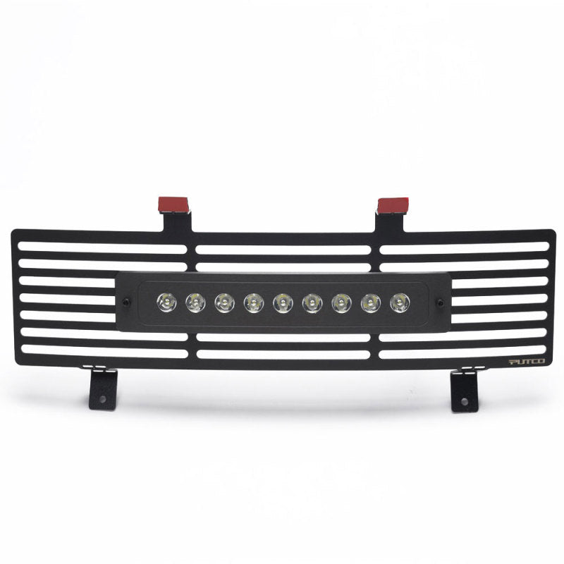 Putco 11-16 Ford SuperDuty - SS Black Bar Design w/ 10in Luminix Light Bar Bumper Grille Inserts Grilles Putco