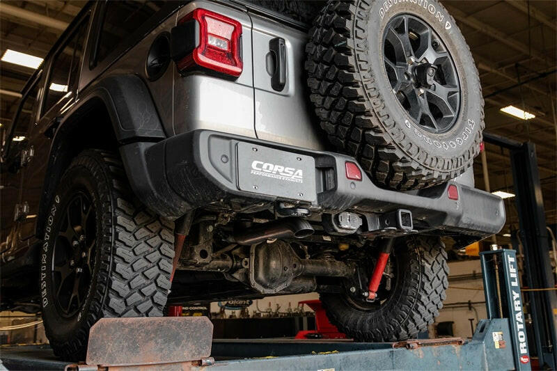 Corsa 2018-2025 Jeep Wrangler JLU 3.6L Sport 2.75in Cat-Back Exhaust w/ Turn Down Tip Catback CORSA Performance