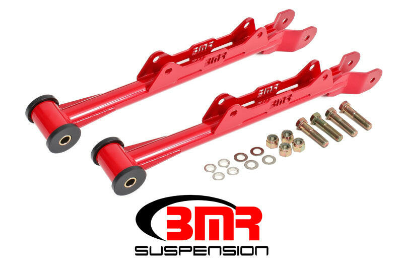 BMR 10-15 5th Gen Camaro Chrome Moly Non-Adj. Rear Lower Control Arms (Delrin) - Red Control Arms BMR Suspension