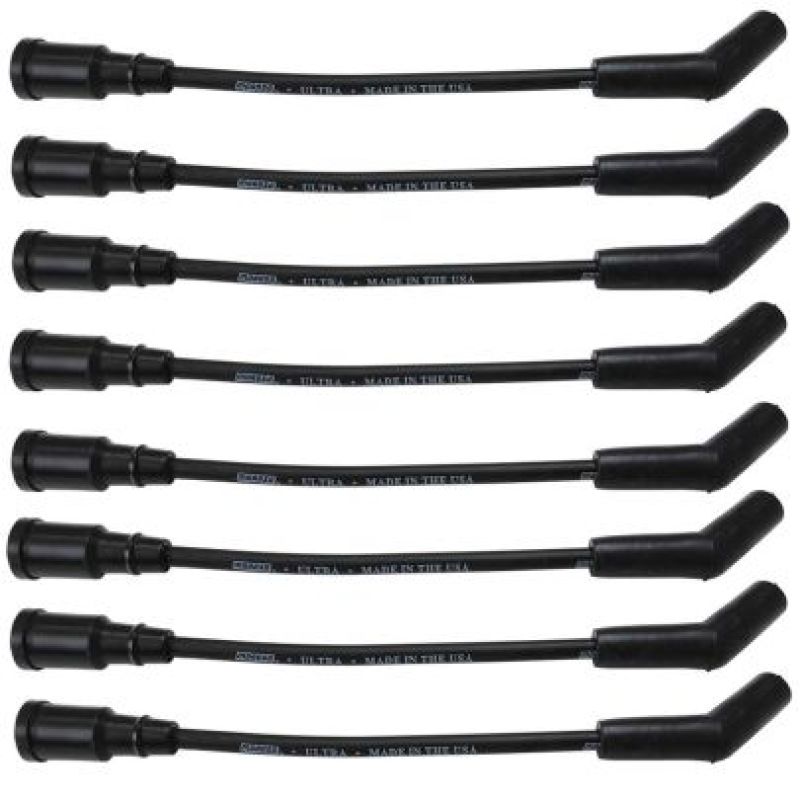 Moroso Ford 7.3L Godzilla 135 Deg Boots 8mm Unsleeved Ultra Ignition Wire Set - Black Spark Plug Wire Sets Moroso