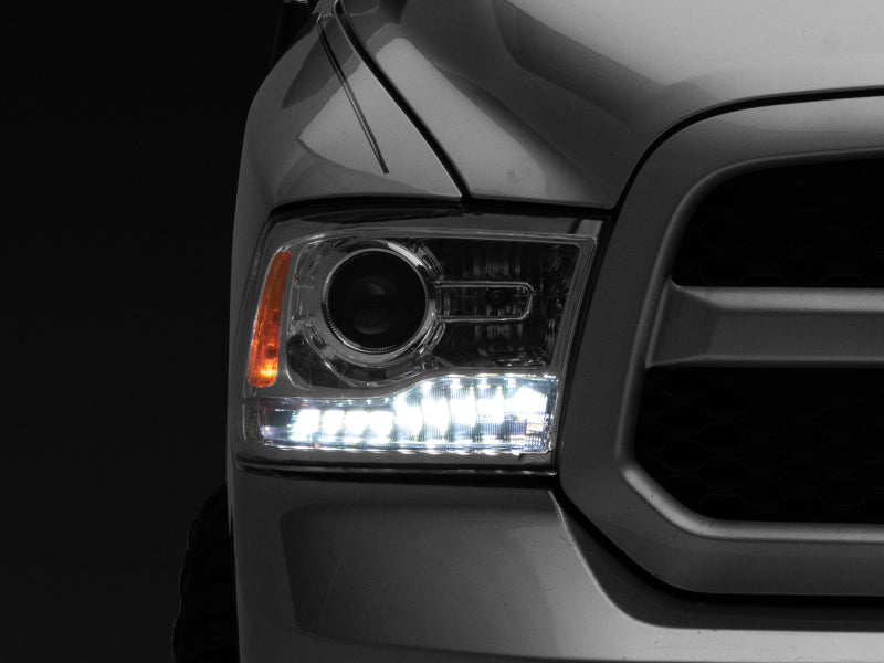 Raxiom 09-18 Dodge RAM 1500 LED Halo Headlights w/ Switchback Turn Signals- Chrome Hsng (Clear Lens) Headlights Raxiom