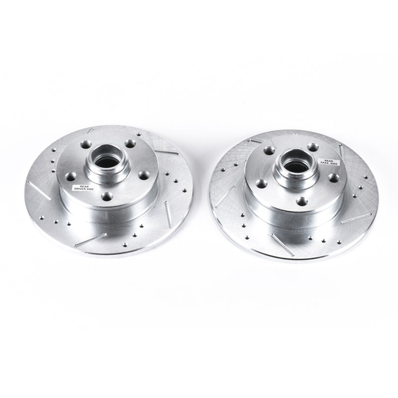 Power Stop 92-95 Volkswagen Corrado Rear Evolution Drilled & Slotted Rotors - Pair Brake Rotors - Slot & Drilled PowerStop