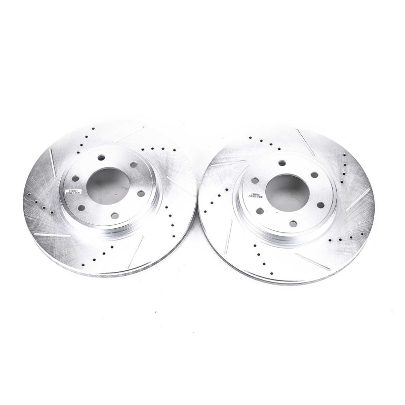 Power Stop 06-09 Chevrolet Trailblazer Front Evolution Drilled & Slotted Rotors - Pair Brake Rotors - Slot & Drilled PowerStop
