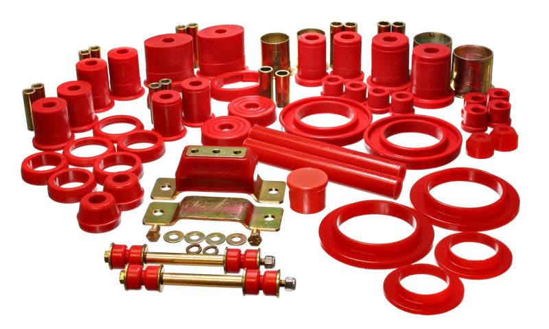 Energy Suspension 94-95 Ford Mustang Red Hyper-flex Master Bushing Set w/ V-8 Bushing Kits Energy Suspension