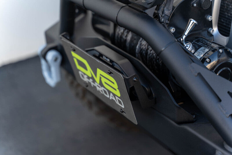 DV8 Offroad Fairlead Mounted Flip-Up License Plate Bracket License Plate Relocation DV8 Offroad