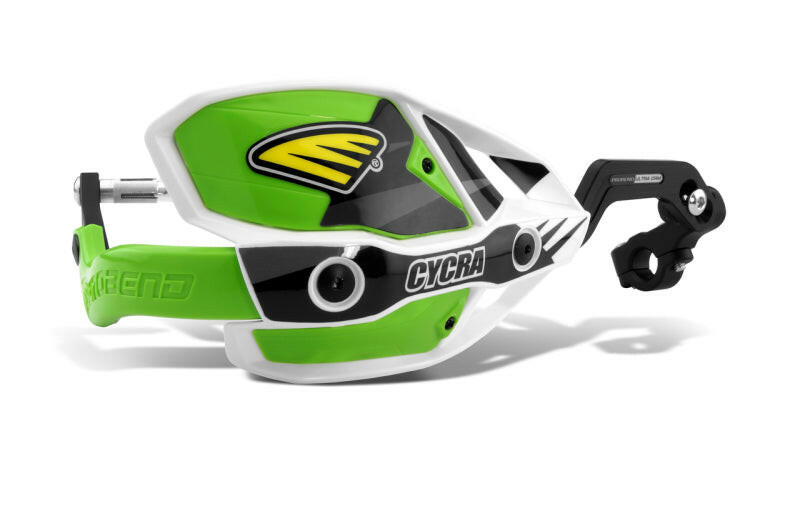 Cycra CRM Ultra 1-1/8 in. Clamp w/White Shield/Green Cover Hand Guards Cycra