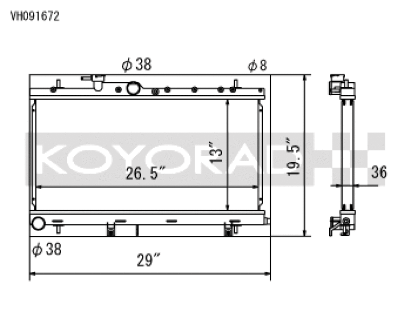 Koyo 03-07 Subaru Impreza WRX/STI (MT / w/ Filler Neck) Radiator Radiators Koyo