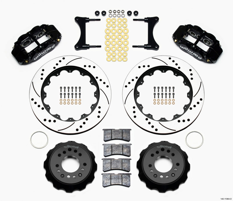 Wilwood Narrow Superlite 6R Front Hat Kit 14.00in Drilled 93-96 Mazda RX7 Big Brake Kits Wilwood