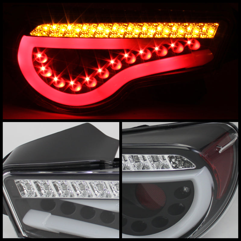 Spyder Scion FRS 12-14/Subaru BRZ 12-14 Light Bar LED Tail Lights Black ALT-YD-SFRS12-LBLED-BK Tail Lights SPYDER