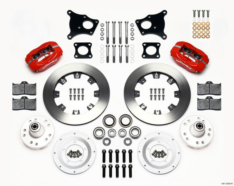 Wilwood Forged Dynalite Front Kit 12.19in Red AMC 71-76 OE Disc w/o Bendix Brakes Big Brake Kits Wilwood