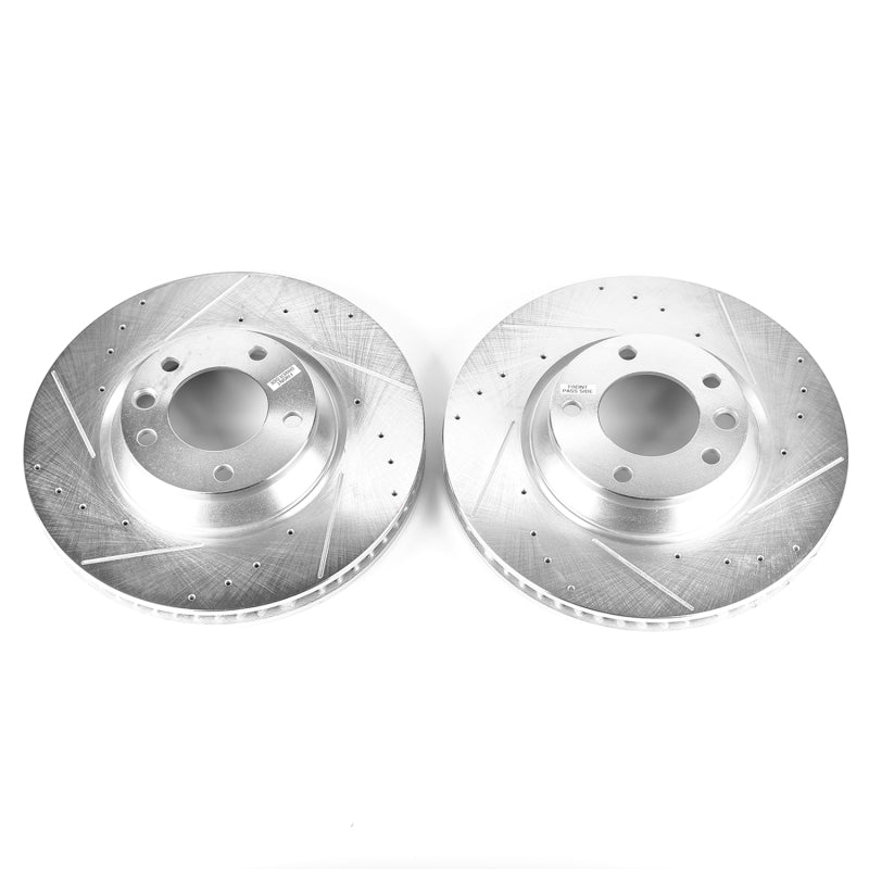Power Stop 07-15 Audi Q7 Front Evolution Drilled & Slotted Rotors - Pair Brake Rotors - Slot & Drilled PowerStop