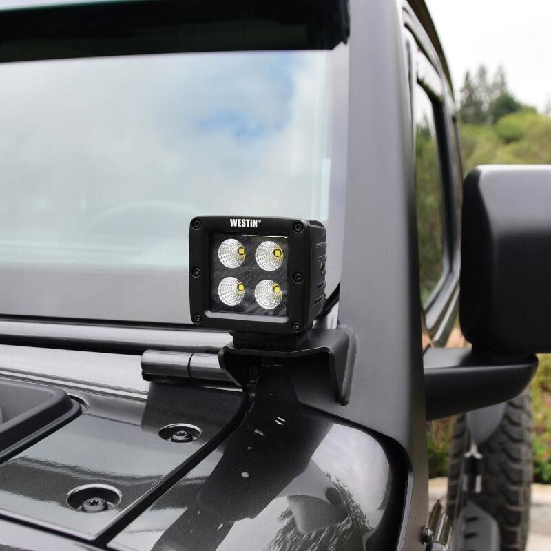 Westin 18-19 Jeep Wrangler Pillar LED Light Mount - Black Light Mounts Westin