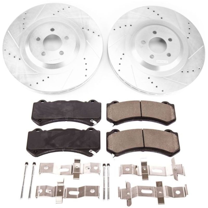 Power Stop 15-20 Dodge Charger Front Z23 Evolution Brake Kit Brake Rotors - Slot & Drilled PowerStop