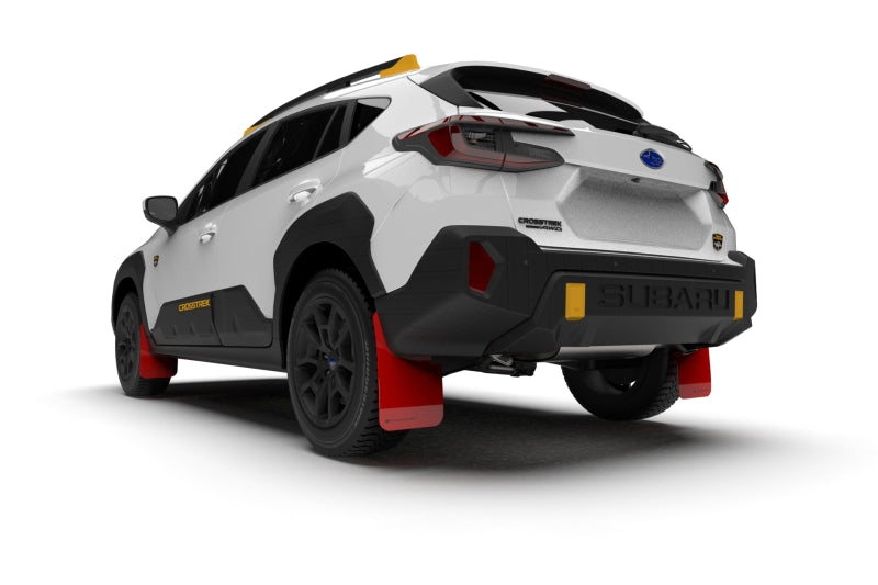 Rally Armor 24-25 Subaru Crosstrek (Wilderness Only) Red UR Mud Flap W/White Logo - No Drilling Req Mud Flaps Rally Armor