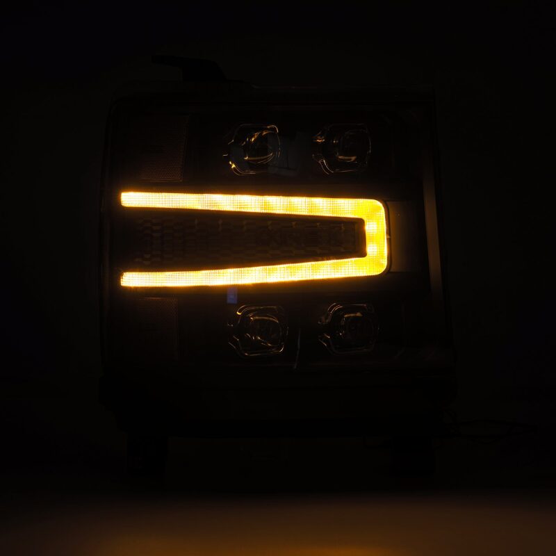 AlphaRex 16-18 Chevy 1500HD NOVA-Series LED Proj Headlights BK w/Actv Lgt/SeqSig & DRL (Req 810023) Headlights AlphaRex