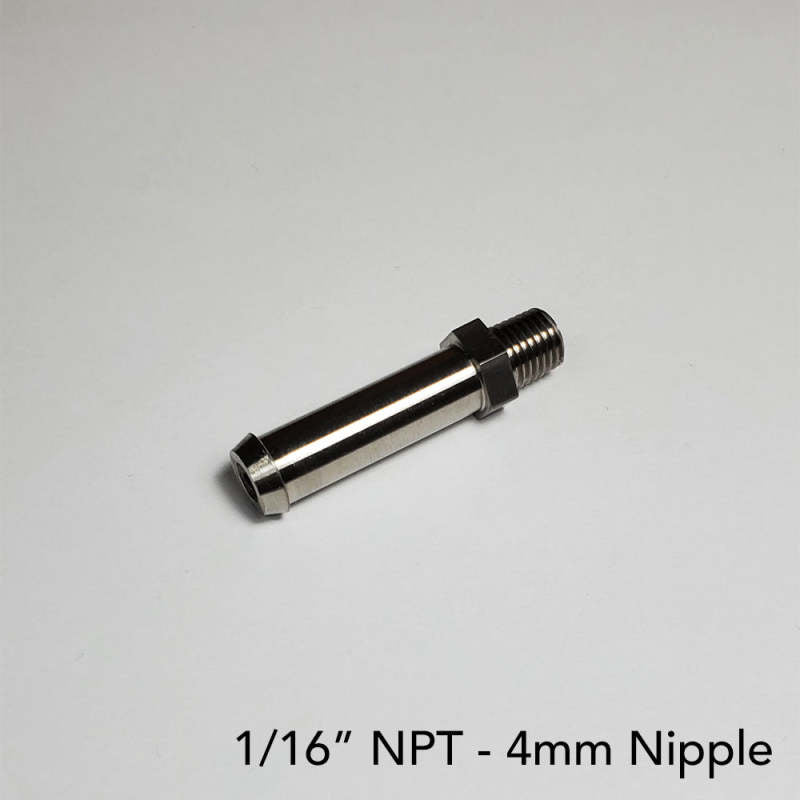 Ticon Industries 4mm Nipple Type 40mm OAL 1/16in NPT Fitting Fittings Ticon
