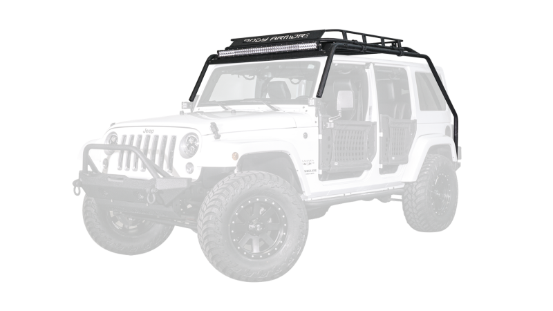 Body Armor 4x4 07-18 Jeep Wrangler JK Windshield Light Bar Light Bars & Cubes Body Armor 4x4